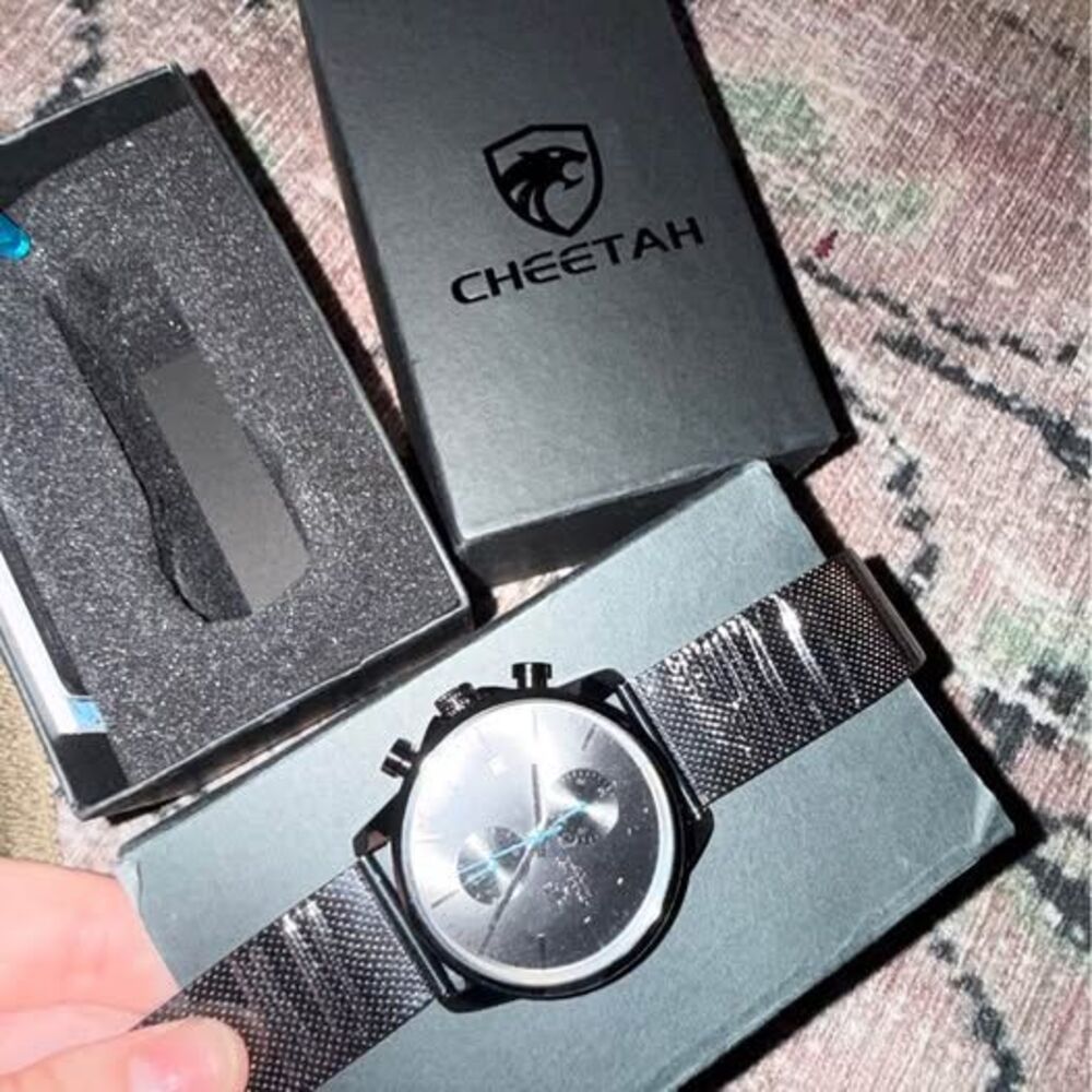 Cheetah Men's Black Chronograph Watch